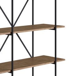 Alternative view of Estantería con base de metal color negro y madera