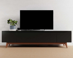 Mueble para TV Preto Fosco/Natural