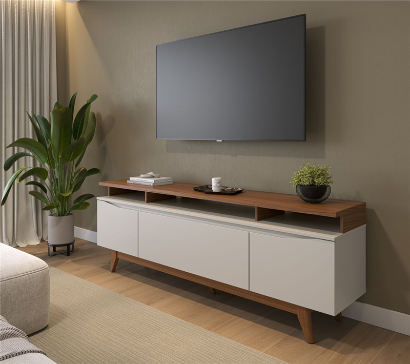 Mueble para TV Off-White Fosco/Canella