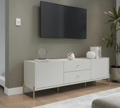 Mueble para TV Off-White Fosco/Champagne