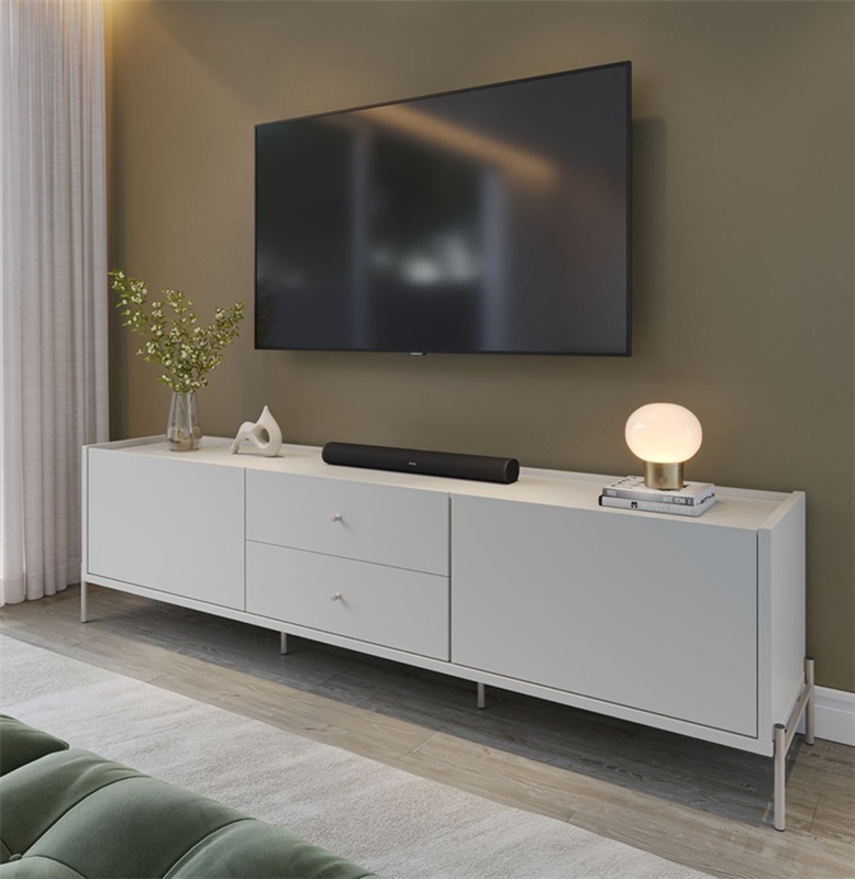 Mueble para TV Off-White Fosco/Champagne