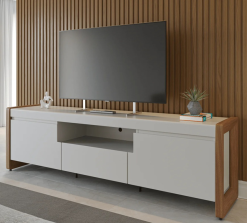 TV stand Off-White Fosco/Natural